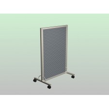 36 inch floor rack, 1/2 inch system,with a sheet metal slatwall centre